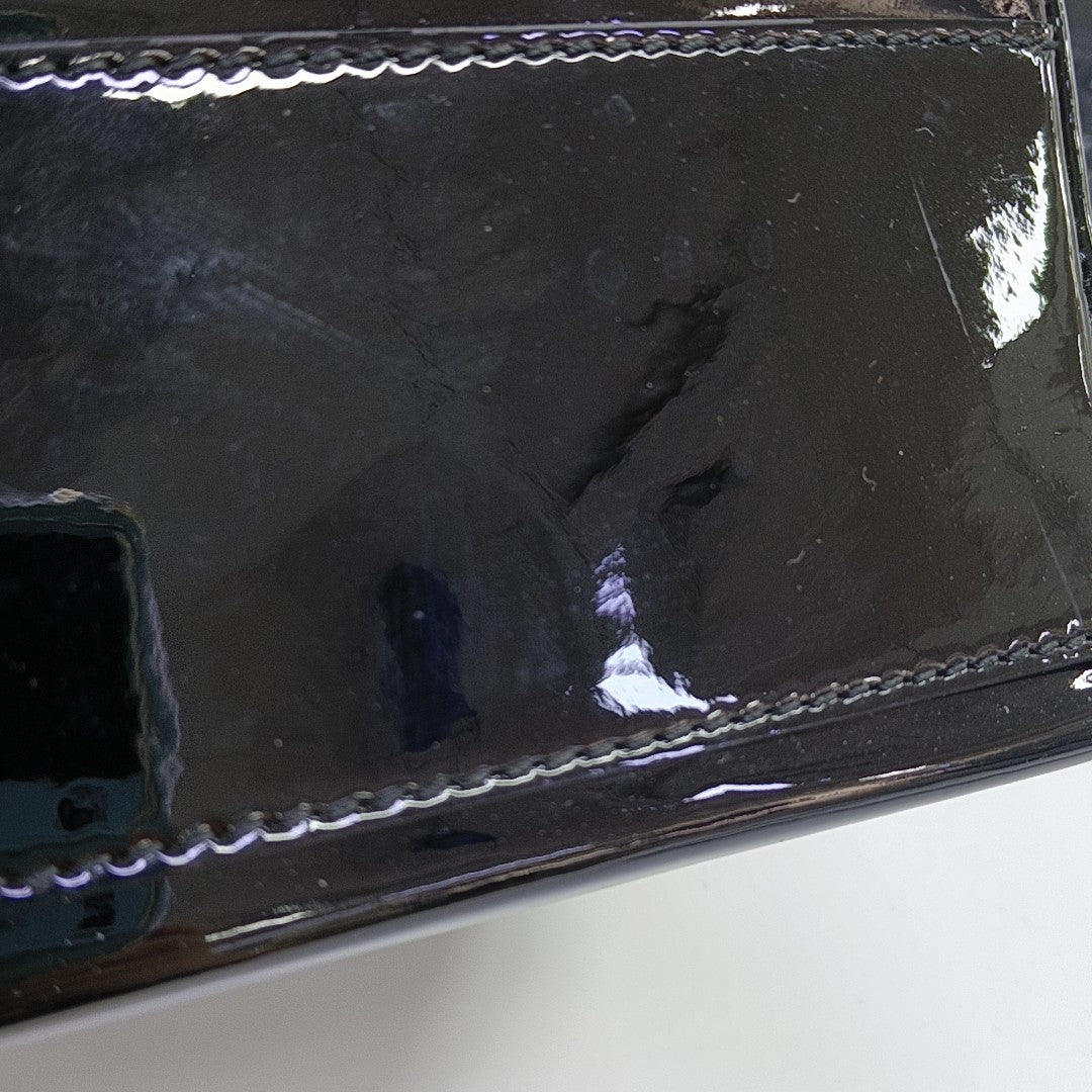 Shopping Bag Super Mini Patent Leather Black