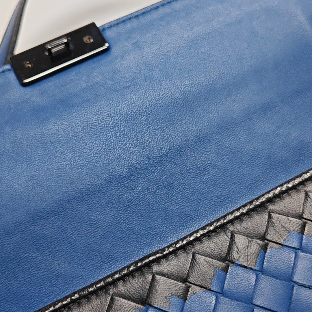 Calfskin Shoulder Bag Blue