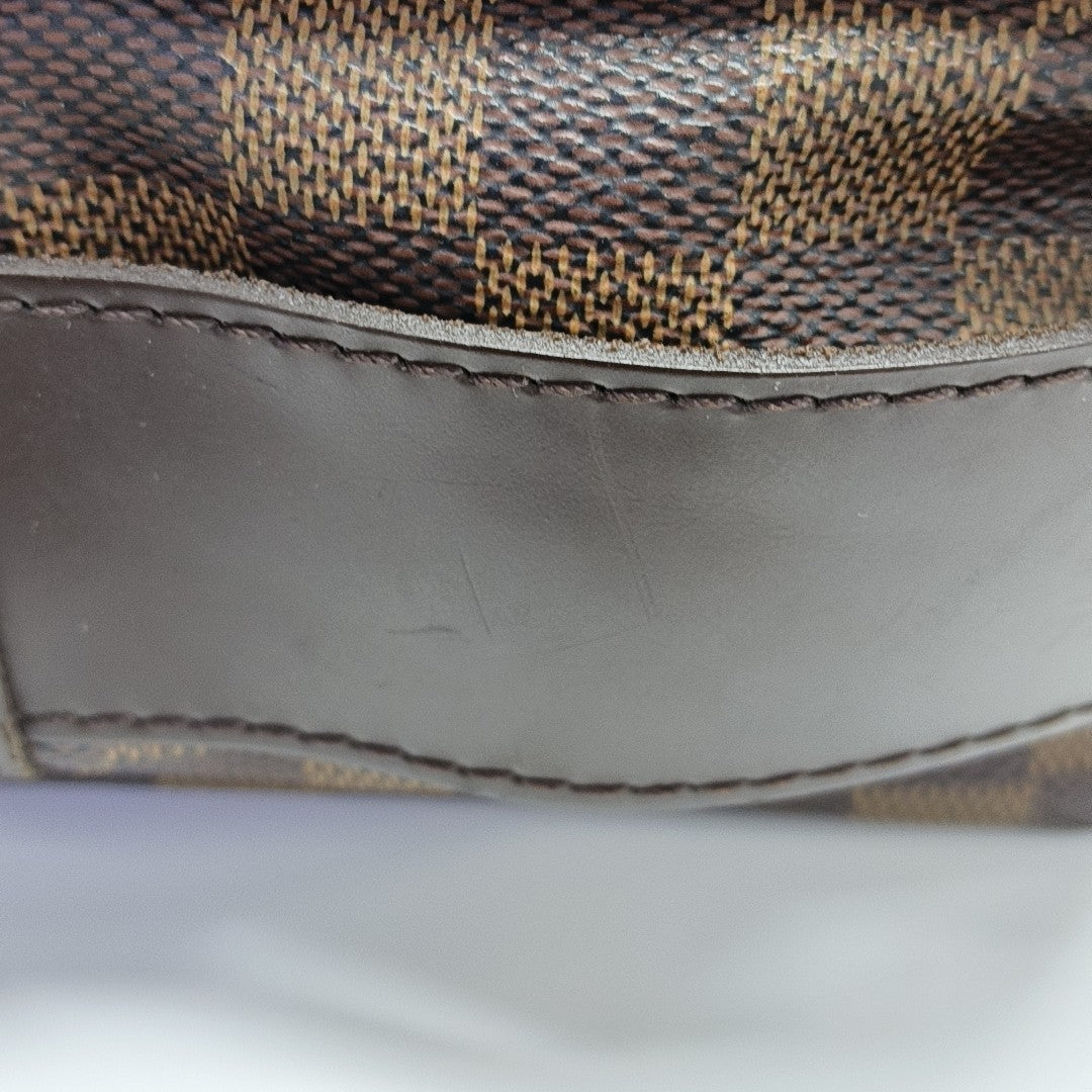 NAVIGLIO Damier Ebene Coated Canvas Brown