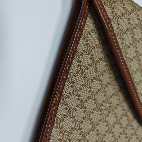 Coated Canvas Clutch Beige