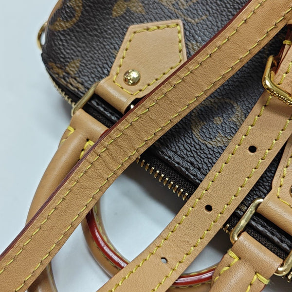 SPEEDY Nano Monogram Coated Canvas Brown