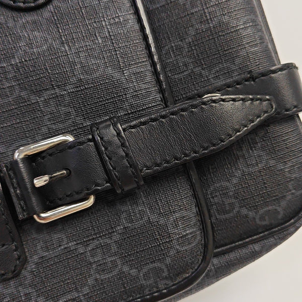 Monogram Coated Canvas Shoulder Bag Black