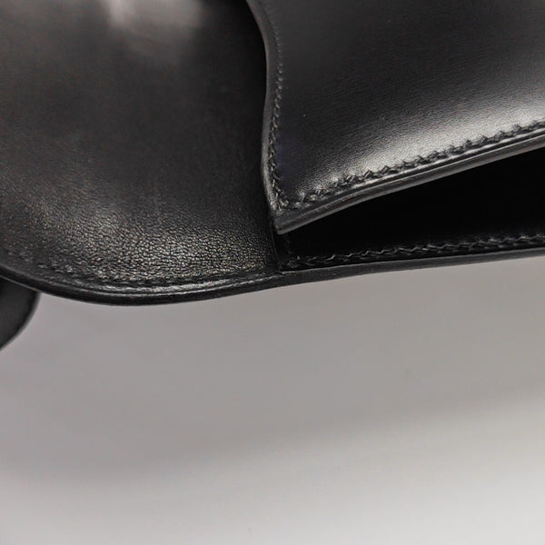 Box Calf Shoulder Bag Black
