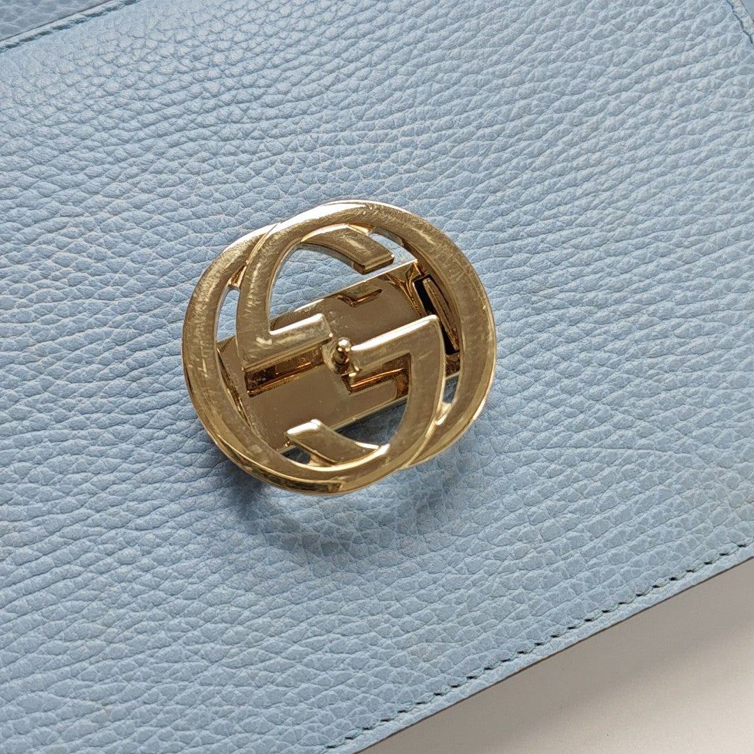 Interlocking G Small Calfskin Blue