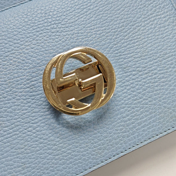 Interlocking G Small Calfskin Blue