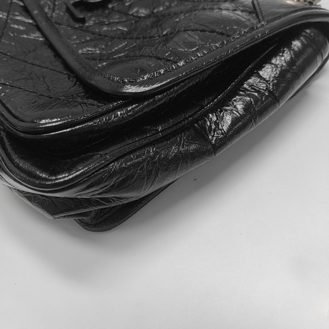 NIKI Small Chevron Calfskin Black
