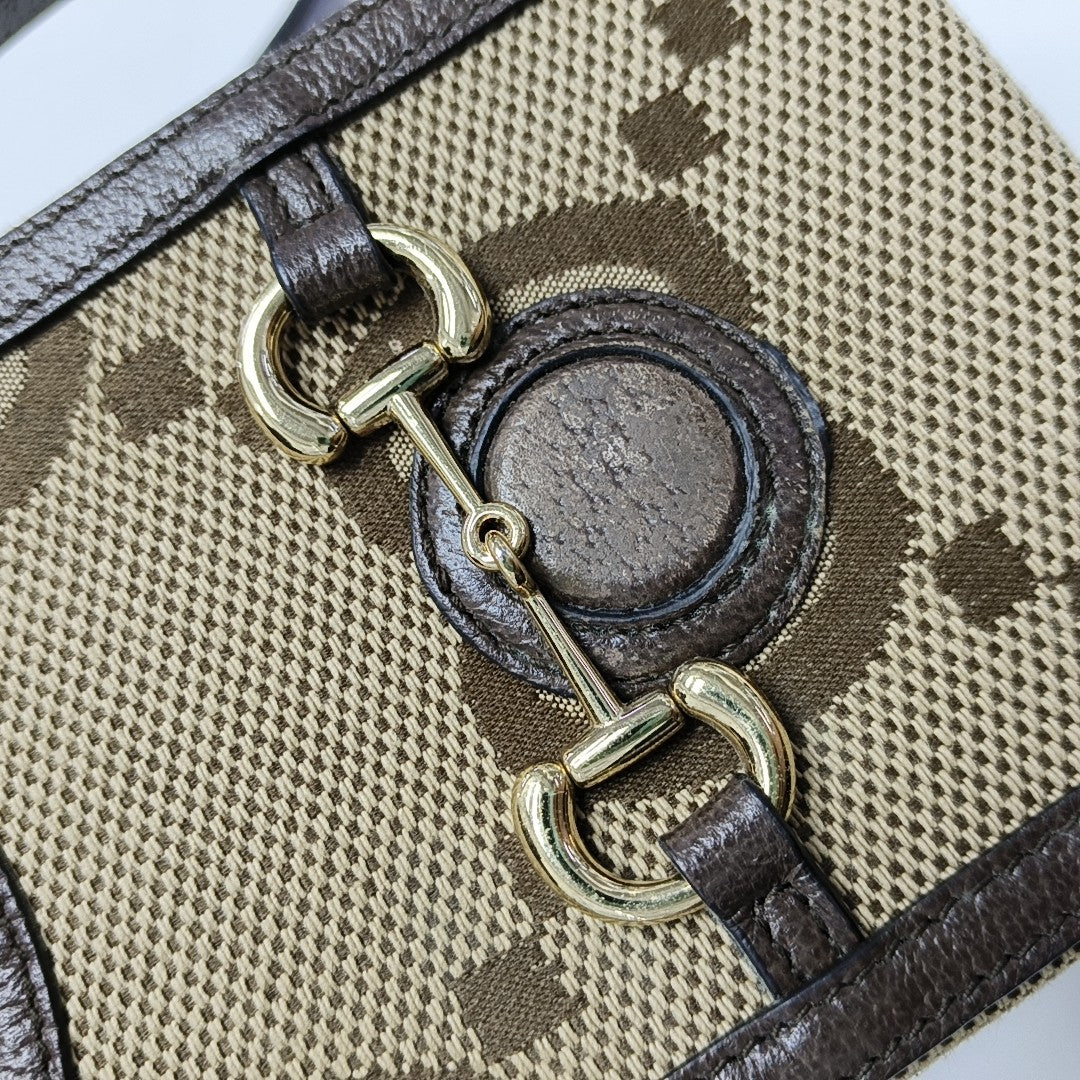 Horsebit 1955 Mini Monogram Canvas Beige