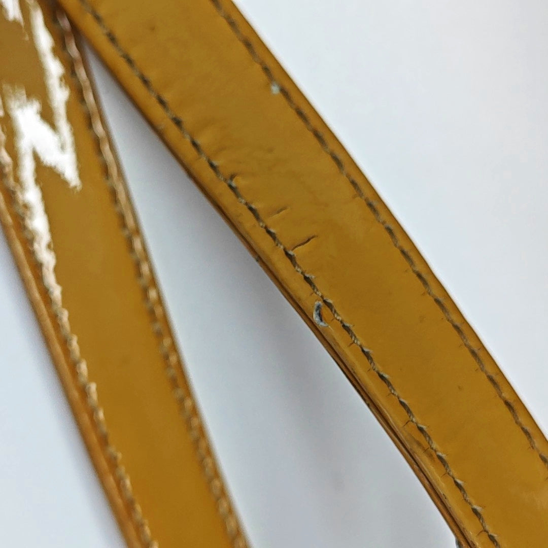 Authenticated pre-owned  Lady Dior Medium Quilted Patent Leather Yellow - Shoulder Bag at Looply