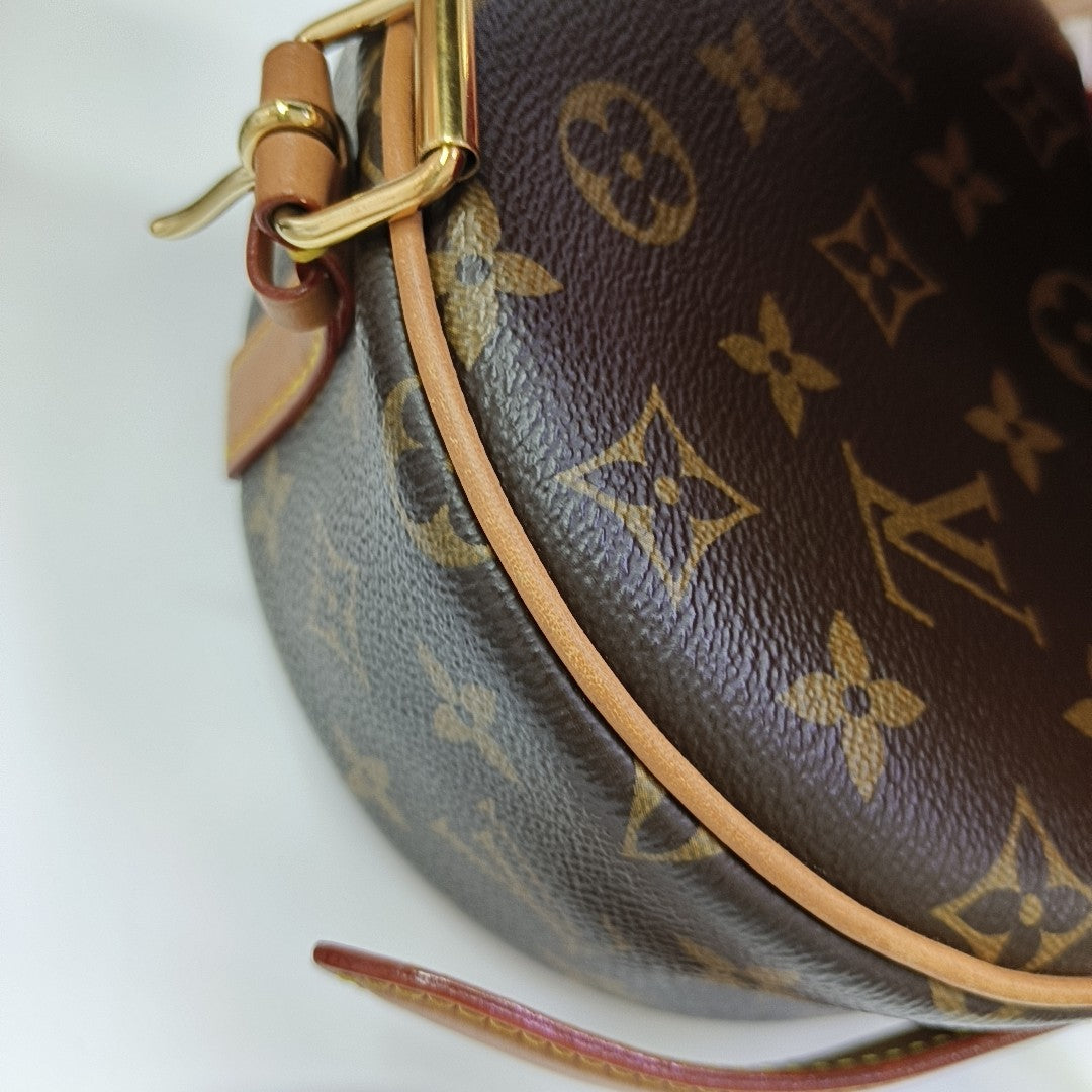 TAMBOURINE Monogram Coated Canvas Brown