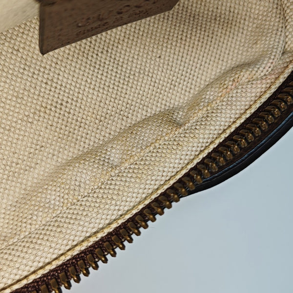 Ophidia Small Monogram Lona Revestida Beige