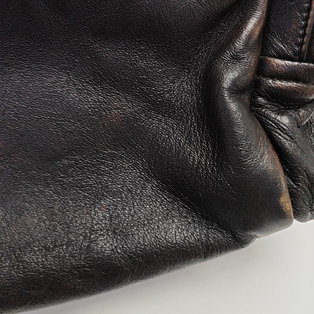 Calfskin Shoulder Bag Brown