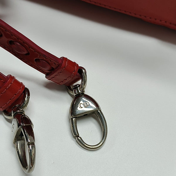 Lady Dior Medium Cannage Patent Leather Red
