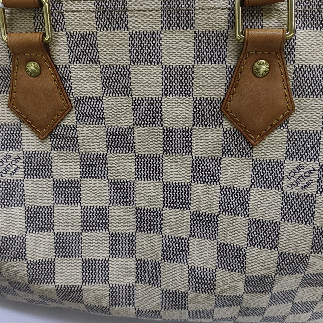 SPEEDY 30 Damier Azur Coated Canvas White