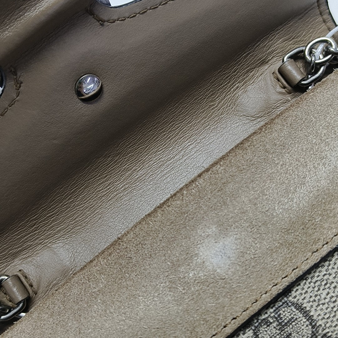 Dionysus Super Mini Monogram Coated Canvas Beige