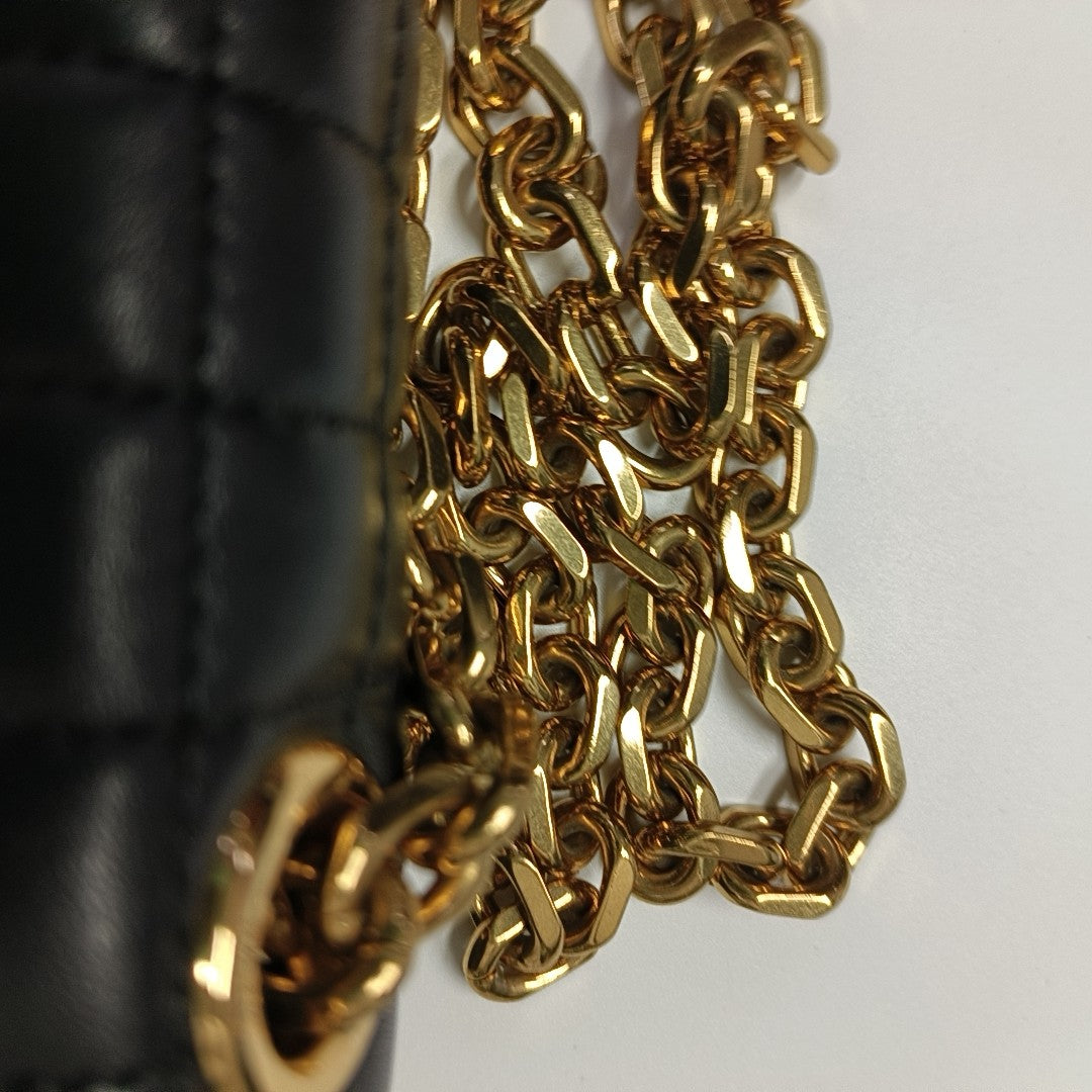 C Small Quilted Calfskin Black