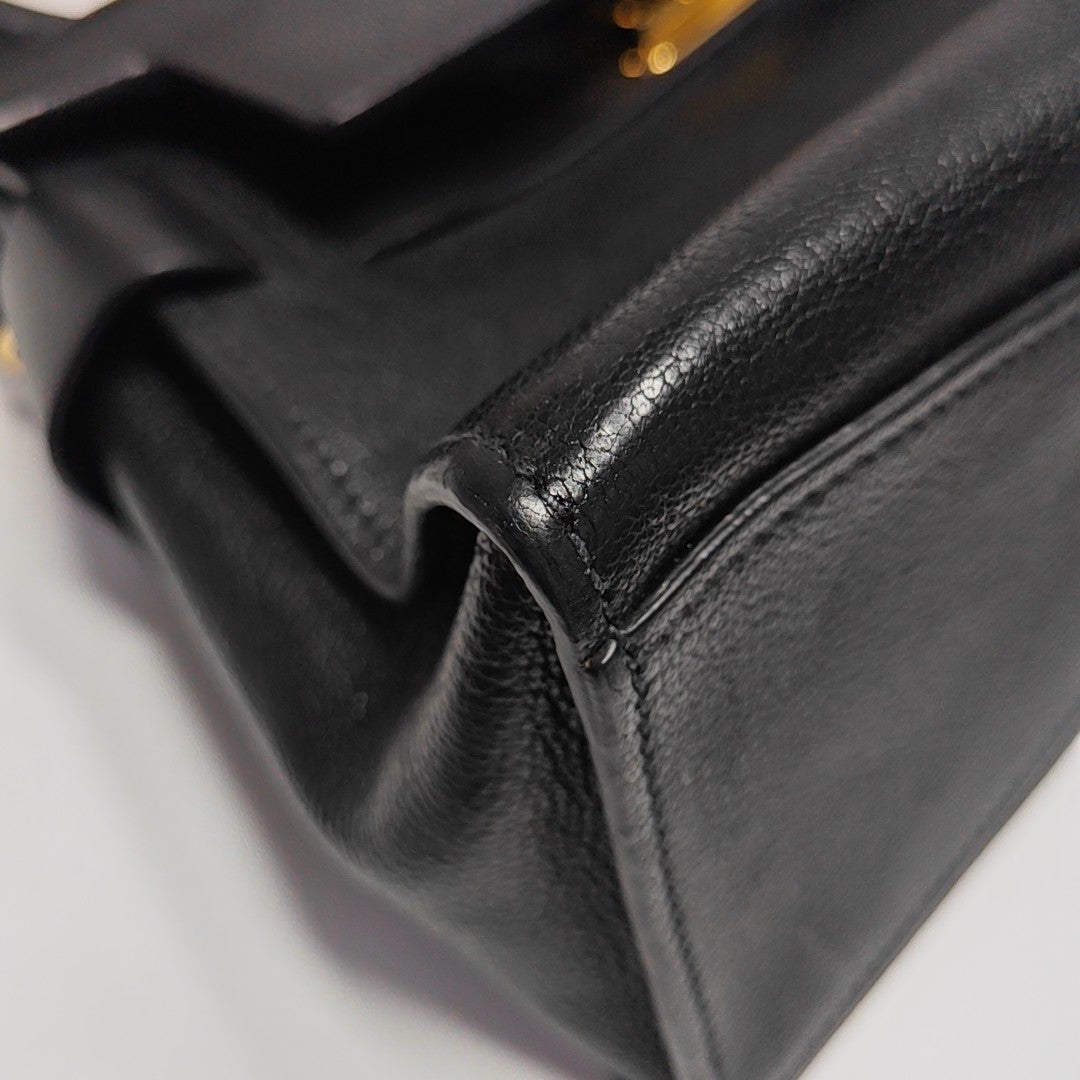 Calfskin Shoulder Bag Black