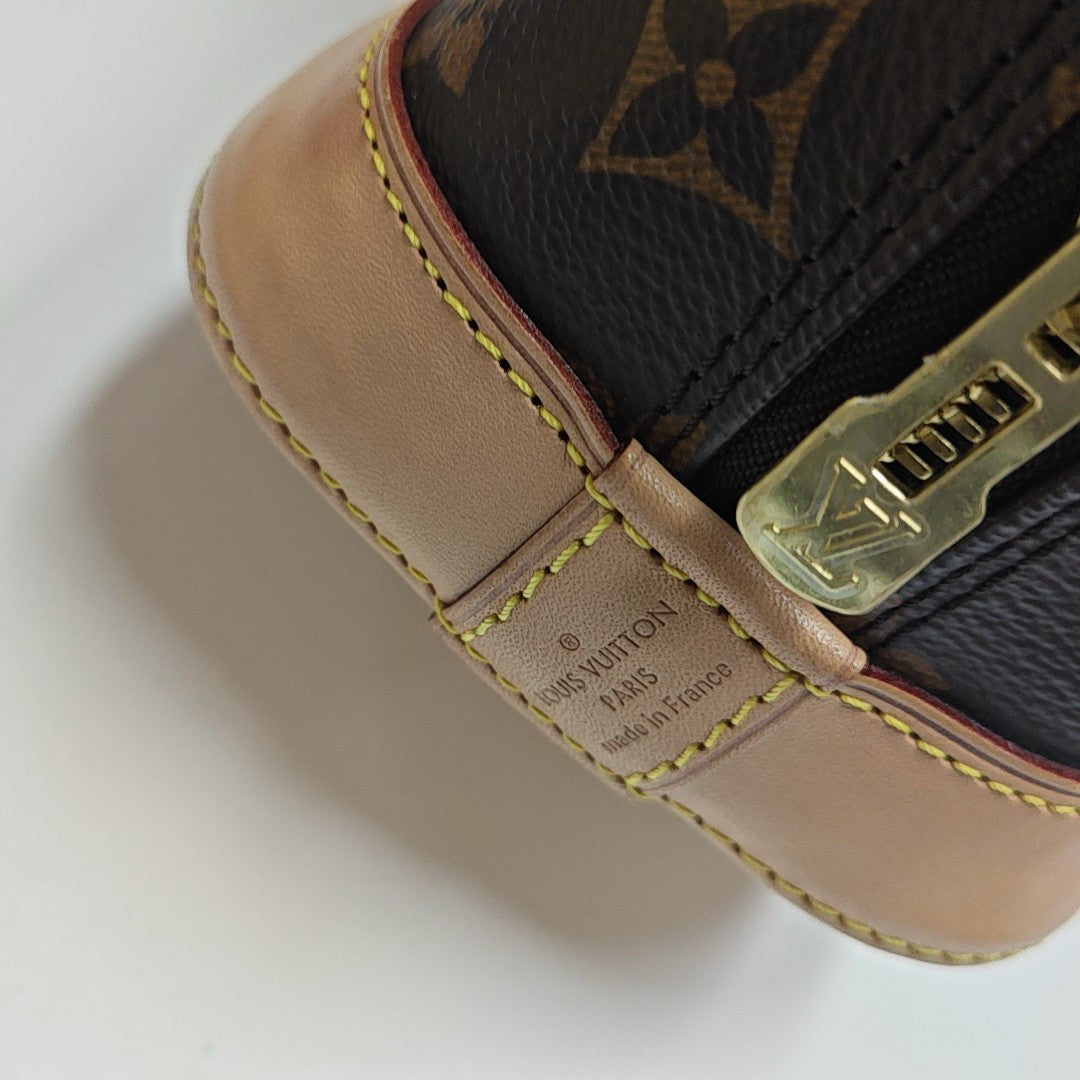 ALMA BB Monogram Coated Canvas Brown
