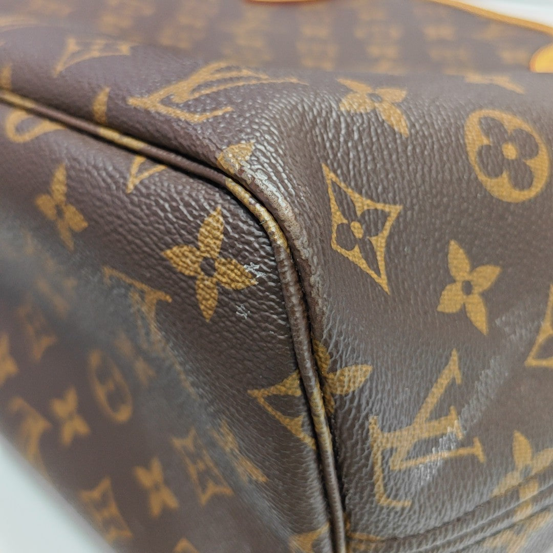 NEVERFULL MM Monogram Coated Canvas Brown
