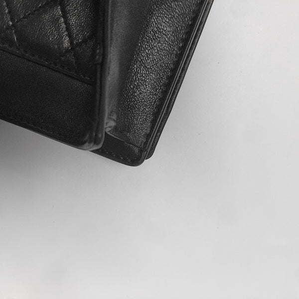Quilted Lambskin Shoulder Bag Black