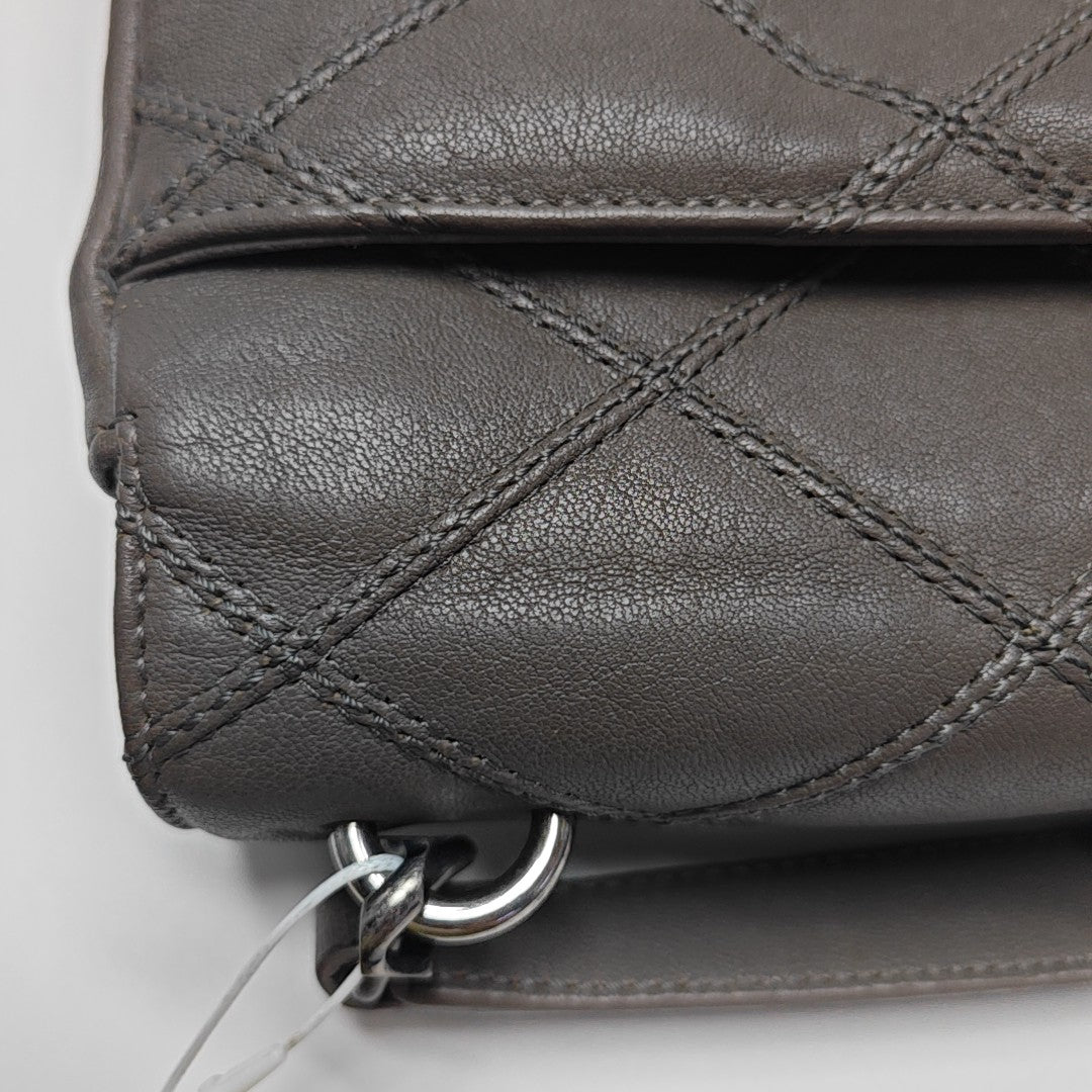 COLLEGE Medium Quilted Lambskin Gray