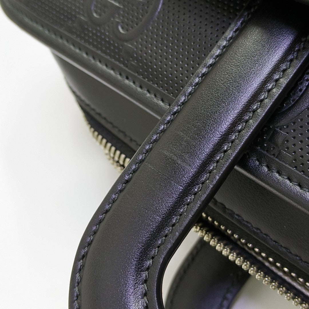 Monogram Calfskin Shoulder Bag Black