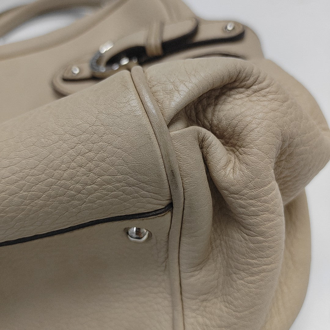 Calfskin Top Handle Bag Beige