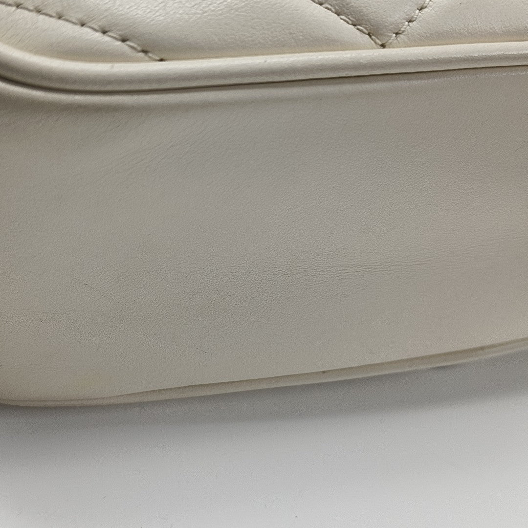 GG Marmont Medium Quilted Calfskin White