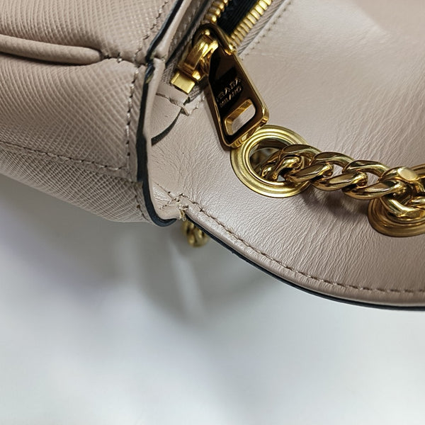 Saffiano Calfskin Shoulder Bag Brown