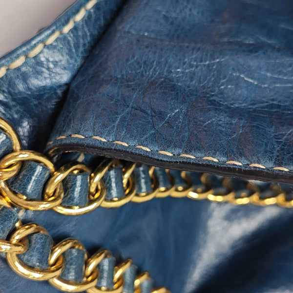 Calfskin Shoulder Bag Blue