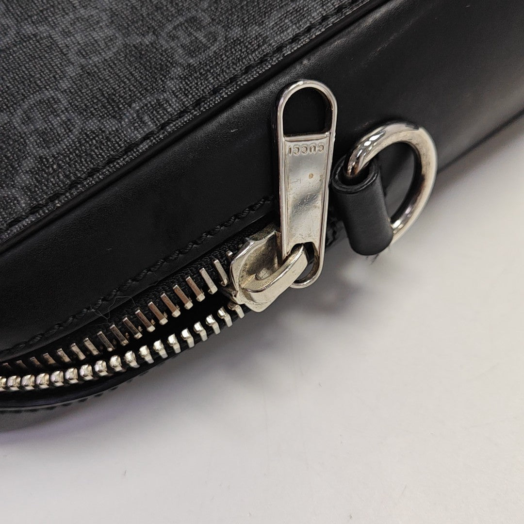 Monogram Coated Canvas Shoulder Bag Black
