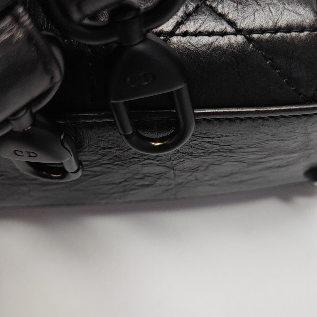 Lady D-Joy Medium Cannage Calfskin Black