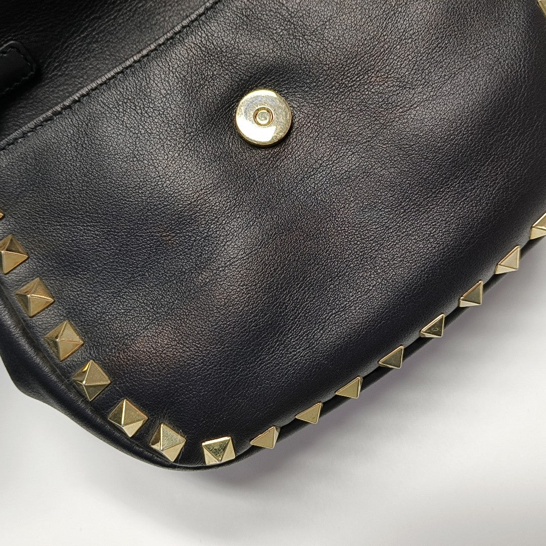 Rockstud Calfskin Black