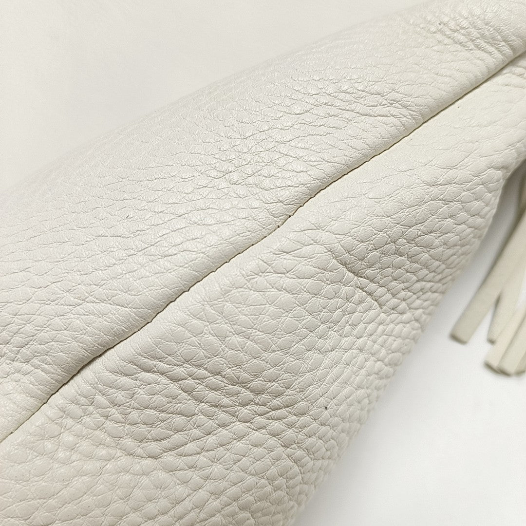 Horsebit Chain Large Calfskin White