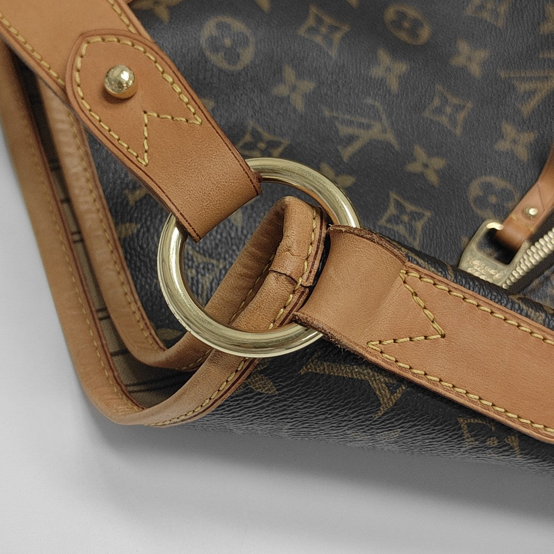 Monogram Coated Canvas Tote Bag Brown