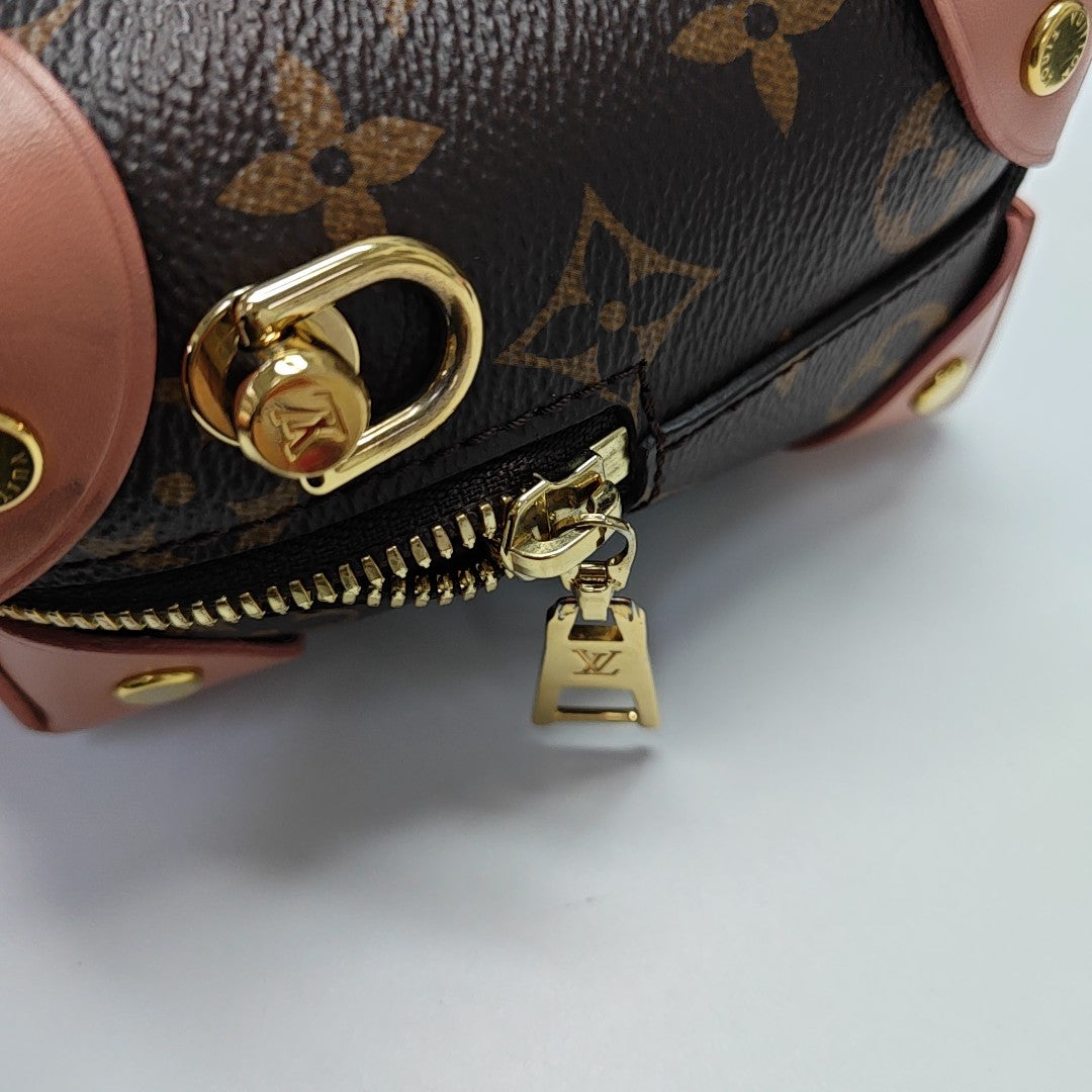 PETITE MALLE Monogram Coated Canvas Brown