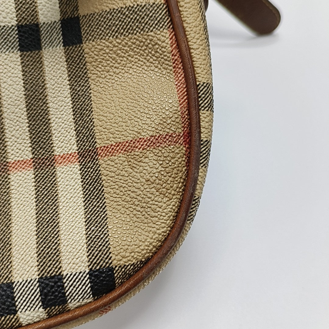 Coated Canvas Shoulder Bag Beige