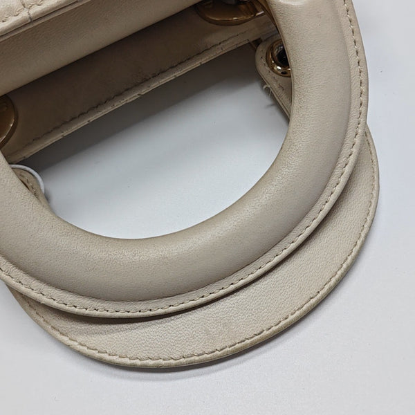 Lady Dior Mini Cannage Lambskin White