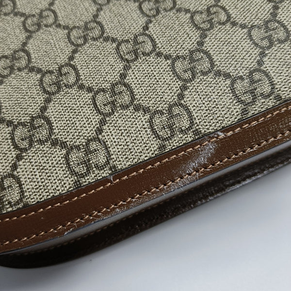 Horsebit 1955 Medium Monogram Coated Canvas Beige