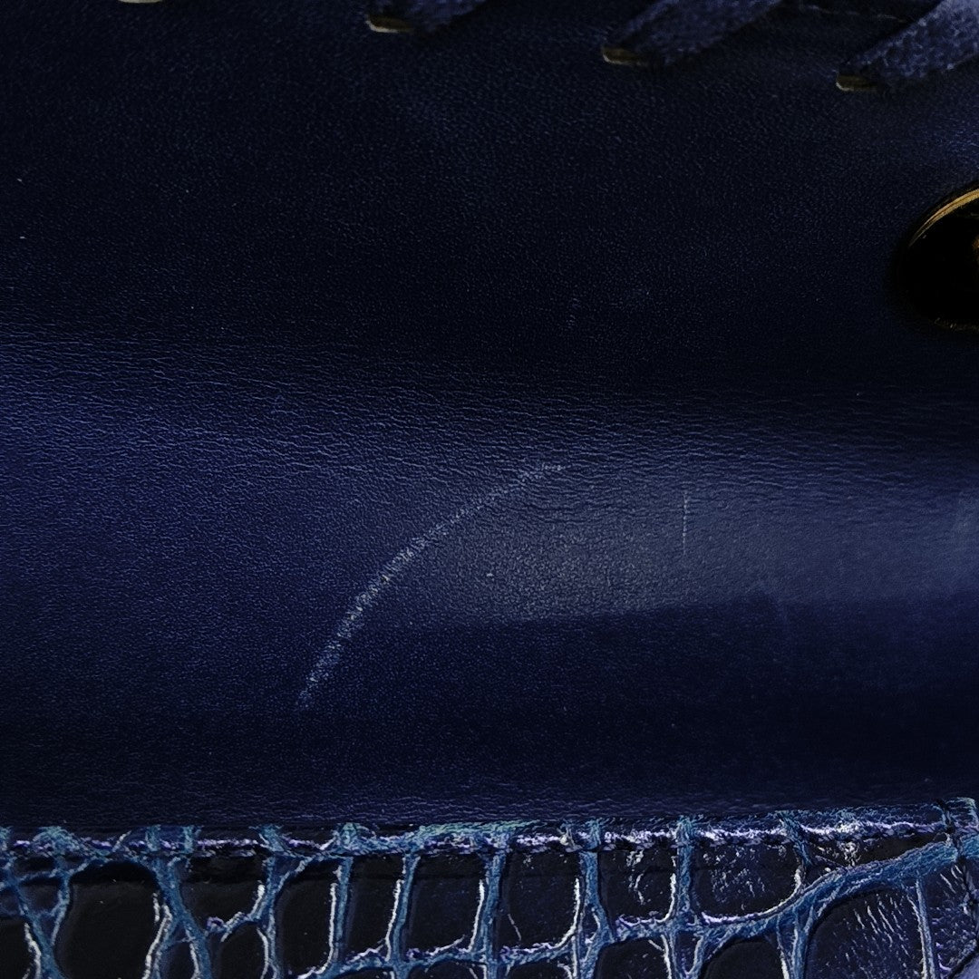 Calfskin Top Handle Bag Blue