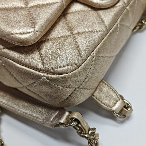 Quilted Lambskin Backpack Beige