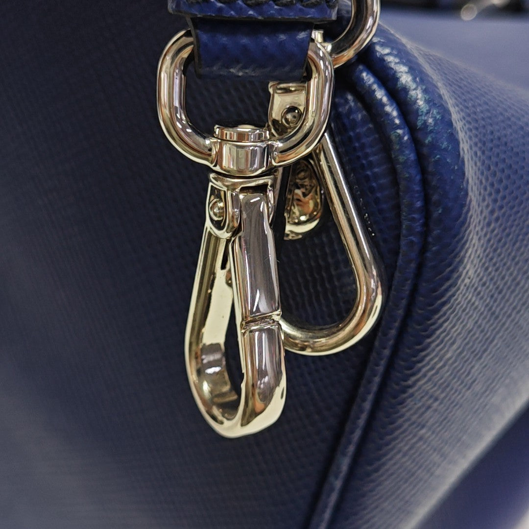 Double Saffiano Calfskin Blue