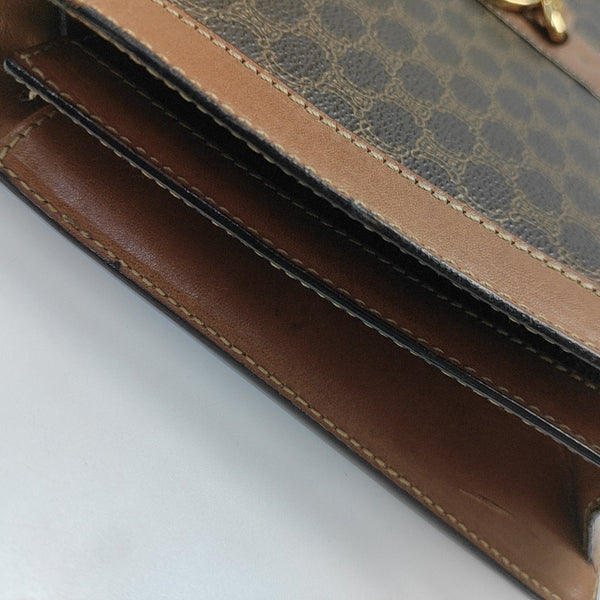 Coated Canvas Shoulder Bag Brown