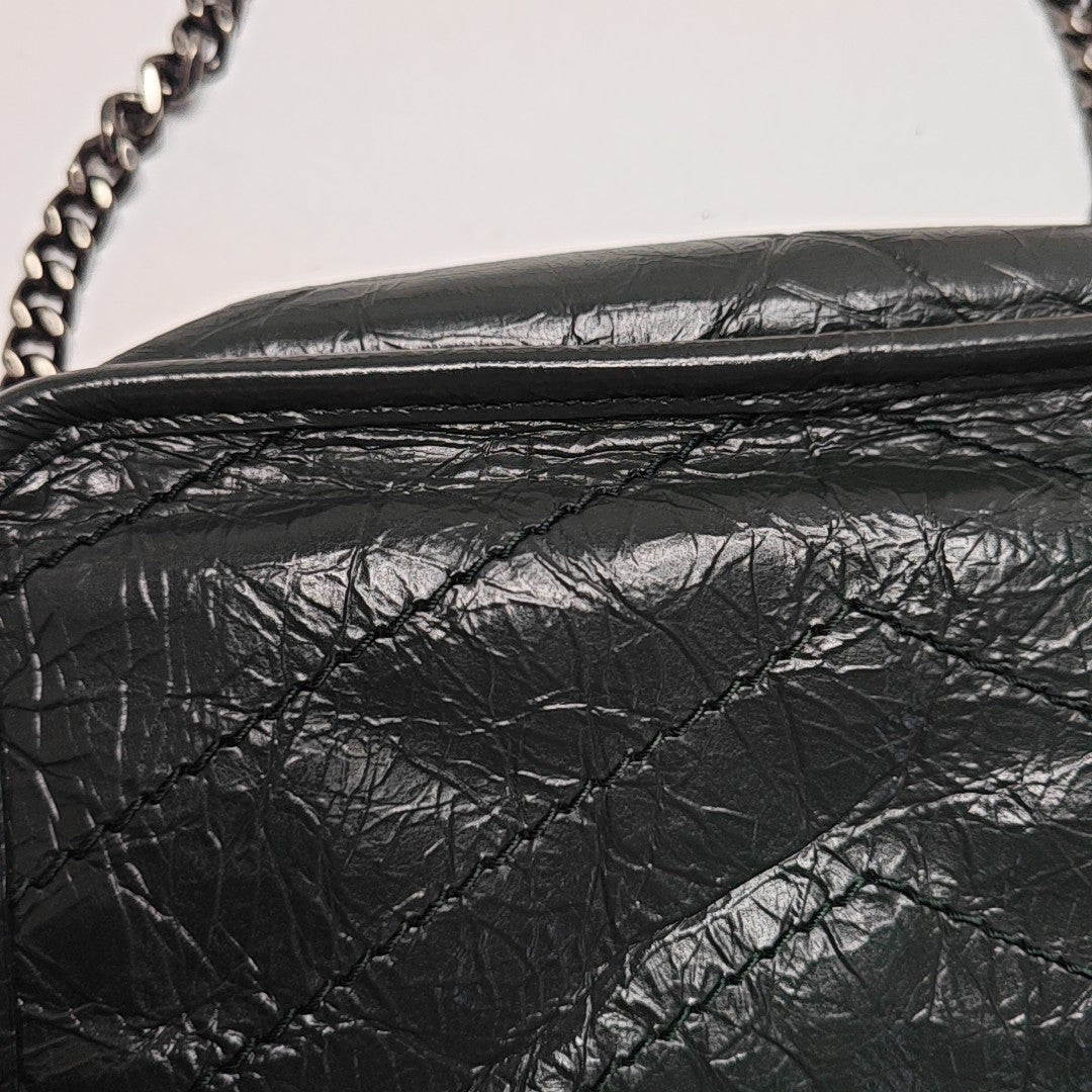 NIKI Mini Chevron Calfskin Green