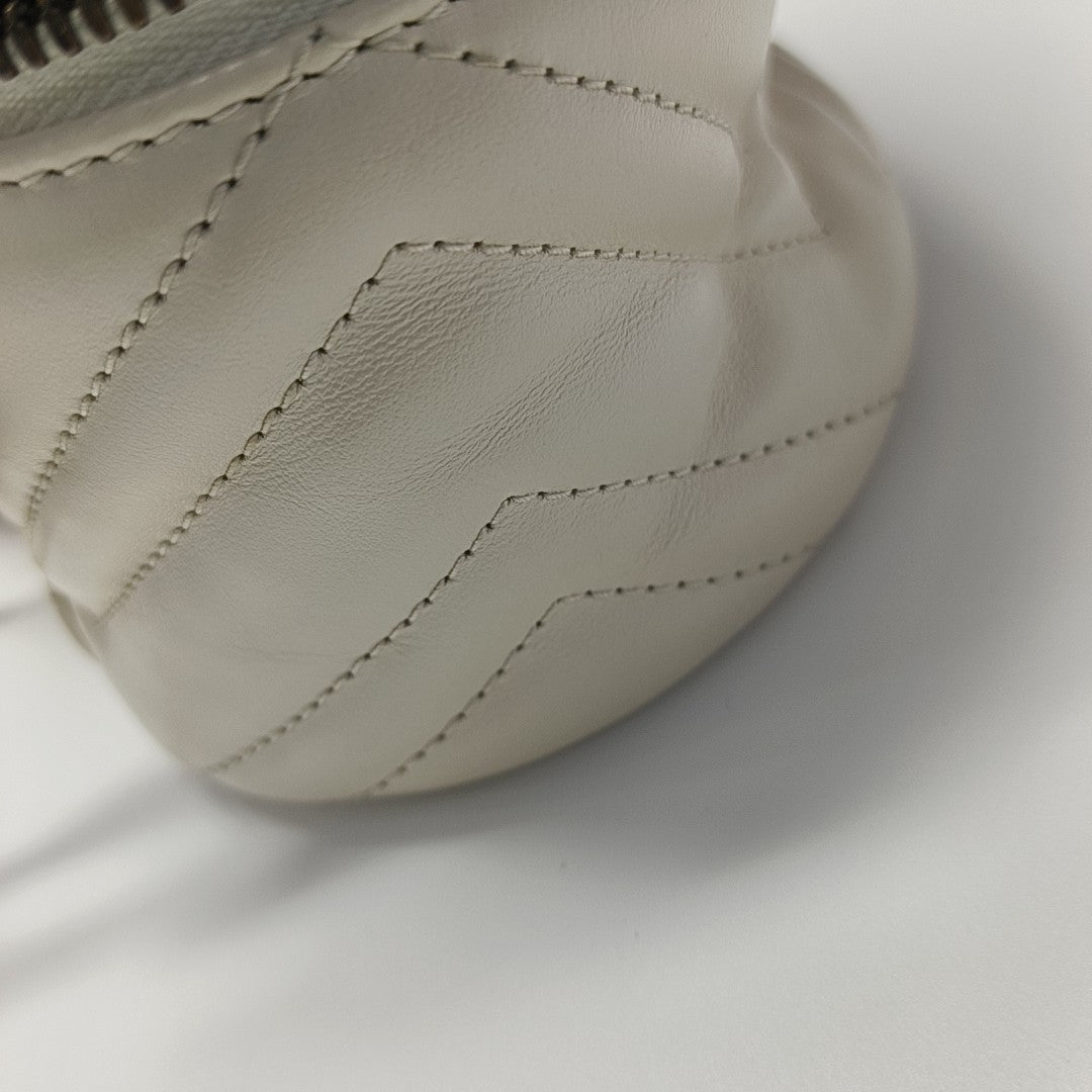 GG Marmont Mini Quilted Calfskin White