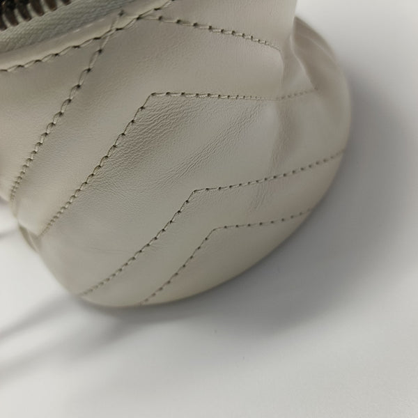 GG Marmont Mini Quilted Calfskin White