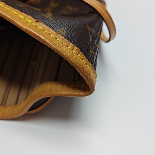 NEVERFULL MM Monogram Coated Canvas Brown