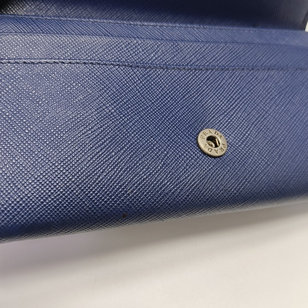 Saffiano Calfskin Wallet Blue