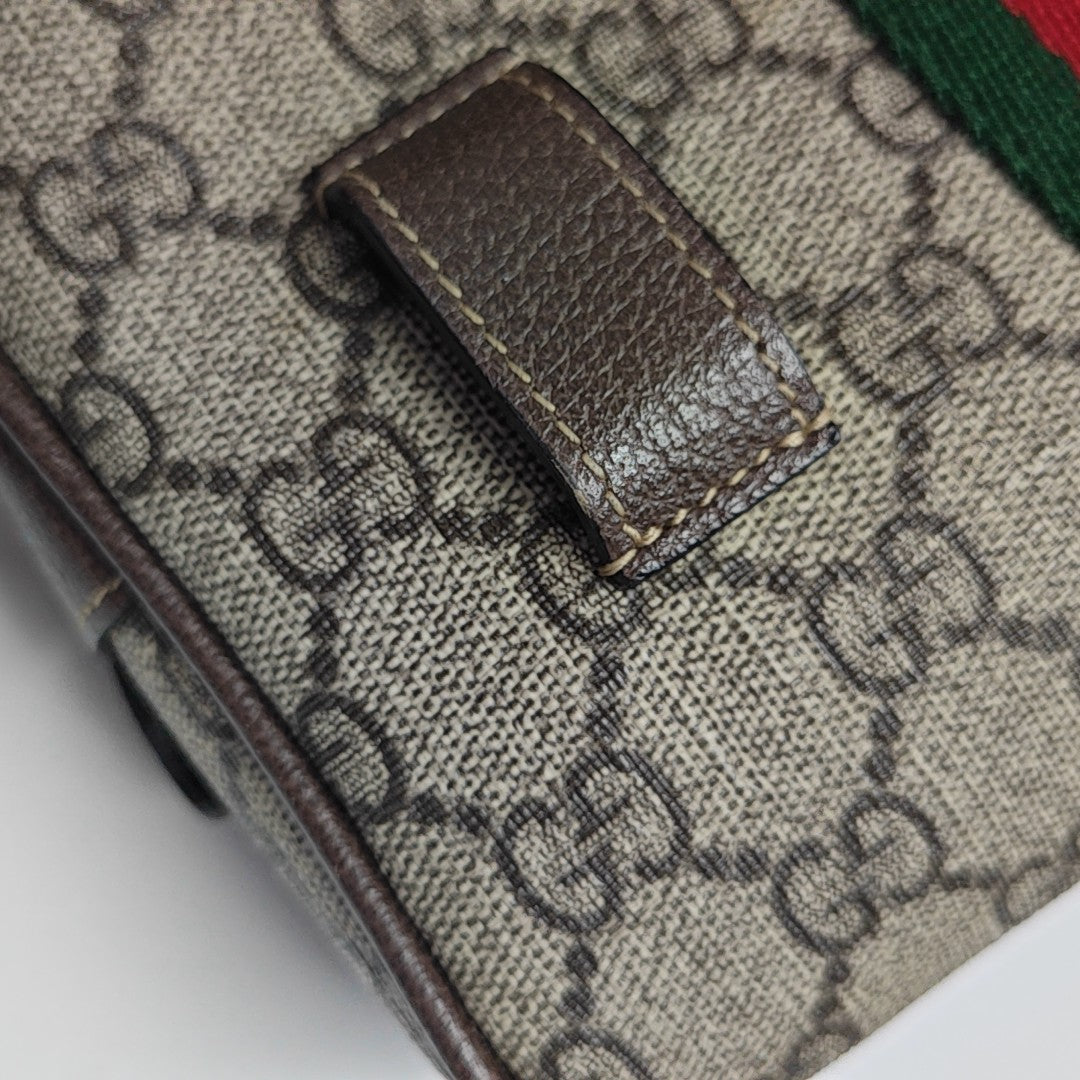 Ophidia Small Monogram Coated Canvas Beige