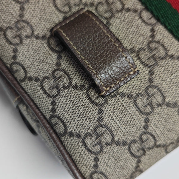Ophidia Small Monogram Coated Canvas Beige