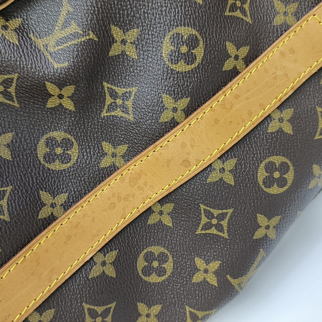 KEEPALL 50 Monogram Coated Canvas Brown